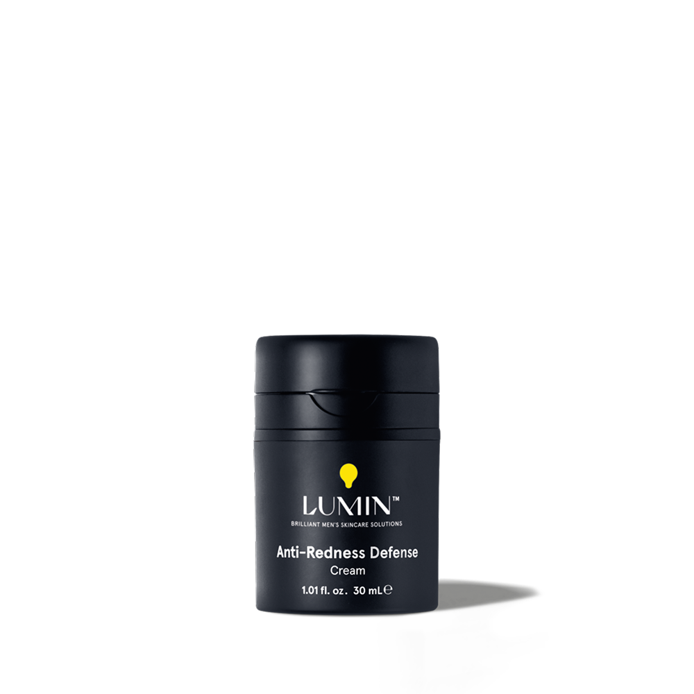 Lumin Anti-Redness Defense Cream 30ml black bottle men's skincare product for sensitive skin redness relief