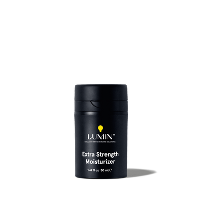 Lumin Extra Strength Moisturizer 50ml black bottle men's skincare hydrating cream for dry skin.